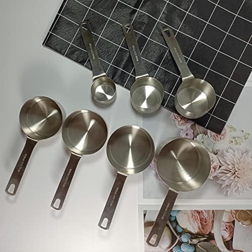 Measuring Cups Set, 18/8 Stainless Steel Measuring Cups for Dry & Liquid, Metal Measure Cups With Bonus Magnetic Conversion Chart for Kitchen & Baking - Image 5
