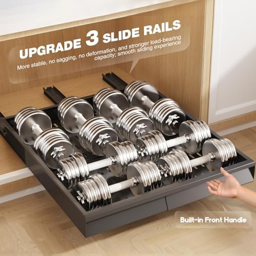 Seinloes Pull Out Cabinet Organizer, 4-Side Expandable to Fit Most Cabinets, 3 Rail Slide Out Drawers with Raising Pad for Framed & Frameless Cabinets, 13"-21" W x 17"-24" D, Black, 2 Pack - Image 6