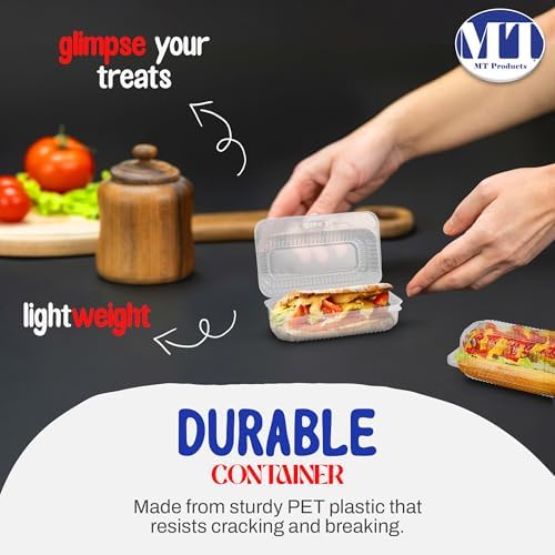 MT Products Plastic Hot Dog Container - 6.5" x 2.75" x 2.6" - Take Out Containers with Hinged Lid for Salads, Desserts, Sandwiches, and Cookies (Pack of 480) - Made in USA - Image 4