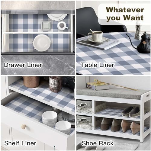 Shelf Liner for Kitchen Cabinets Non-Adhesive Drawer Liners Non-Slip Strong Grip Cabinet Liners Thickened Paper for Shelves, Dresser, Cupboard, Tool Box, Pantry, Bathroom Drawers Blue 11.8In x 10FT - Image 3