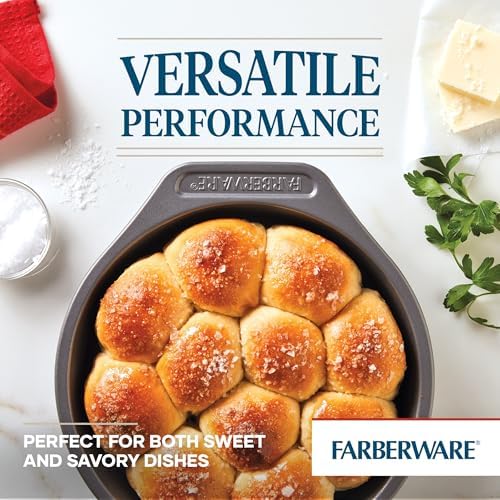 Farberware Steel Nonstick Baking, Includes Cookie, Loaf/Meatloaf, Cake Pan, 4 Piece Non Stick Bakeware Set, Gray - Image 3