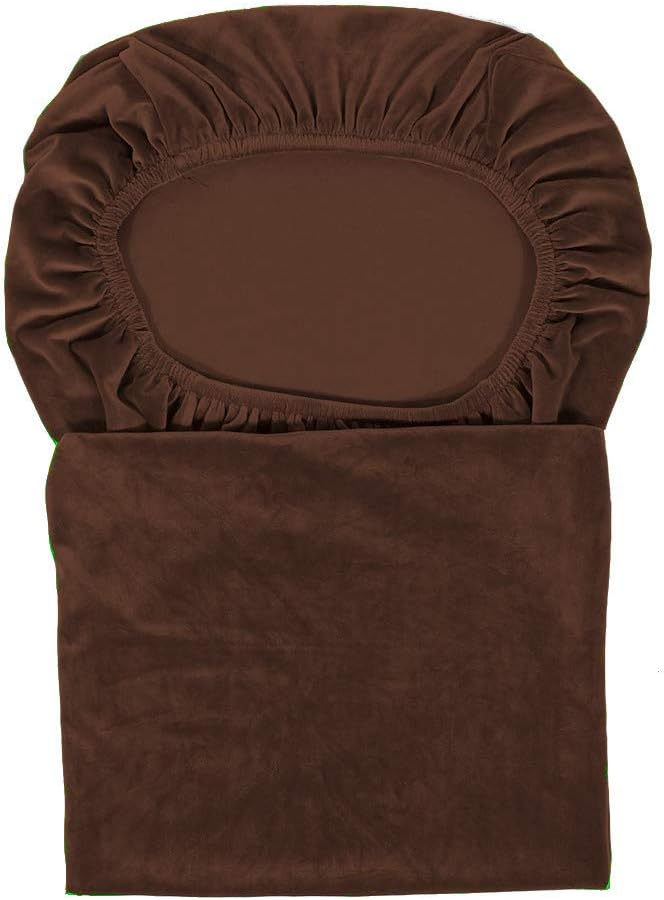 Velvet Plush XL Dining Chair Covers, Stretch Chaircover, Spandex High Chairs Protector Covers Seat Slipcover with Elastic Band for Dining Room,Wedding, Ceremony, Banquet (Coffee, Set of 4) - Image 5