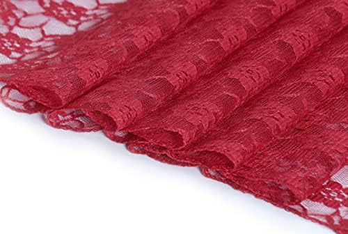 MDS Pack of 25 Wedding 12 x 108 inches Lace Table Runner for Wedding, Decorations for Birthday Parties, Banquets, Graduations, Engagements, and Runners fit Rectangle Round Table - Apple Red - Image 4