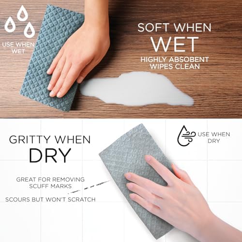 LOLA Swedish Dishcloths for Kitchen 320 Sheets, Biodegradable Compostable Reusable Paper Towel Cleaning Cloths No Odor Washing Dishes Ultra Absorbent Cellulose Sponge Towel Made in Germany - Image 7