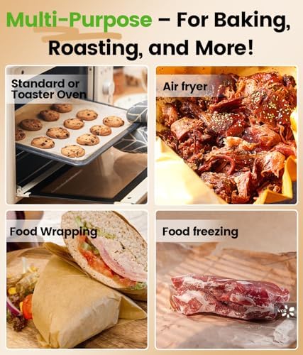 500Pcs Parchment Paper for Baking, 12x16 In Precut Parchment Paper Sheets, Heavy Duty Non-Stick Baking Paper, Half Sheet Baking Sheets for Baking Cookies, Cooking, Air Fryer, Oven - Unbleached - Image 6