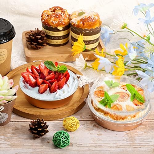 Beasea 20 Pack Mini Pie Pans, 4 Inch Rose Gold Aluminum Foil Tins with Lids, Perfect for Baking, Made of Premium Quality Aluminum, Lightweight and Homemade Friendly - Image 6
