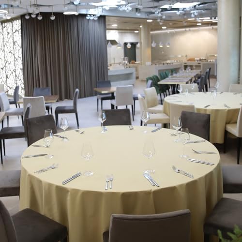 8 Packs 120 Inch Beige Round Tablecloth - Image 3