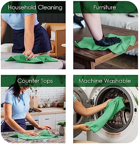Avalon Towels Microfiber Cleaning Cloths (Value Pack of 12) - Size 12 x 12 Inches, Highly Absorbent Cleaning Rags, Lint Free, Reusable and Washable, Microfiber Towels for Cars - Image 3