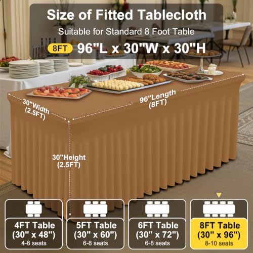 Smiry 2 Pack Spandex Elastic Fitted Table Cloth Skirt for 8FT Table - Image 5