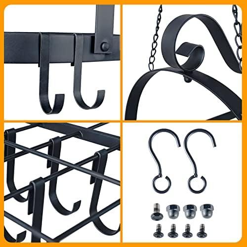 33" Pots and Pans Hanging Rack, Metal Pan Rack Hanger Organizer - Image 7