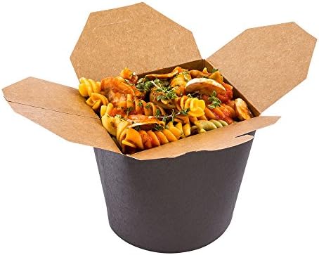 Restaurantware 26 oz Round Black Paper Noodle Take Out Container, 200 Pack by Restaurantware