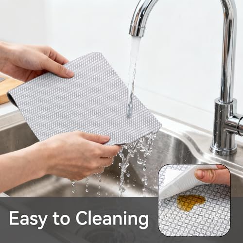 FIFTY FEET 12"x120" Non-Adhesive Shelf Liner for Kitchen Cabinets and Drawers, Washable Non-Slip PVC Cabinet Liner (Black Circle)(3 Roll) - Image 4