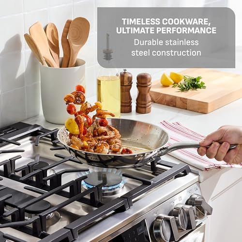 T-Fal Gourmet Stainless Steel Frying Pan Set, 11 and 12.5 in Skillets - Image 2