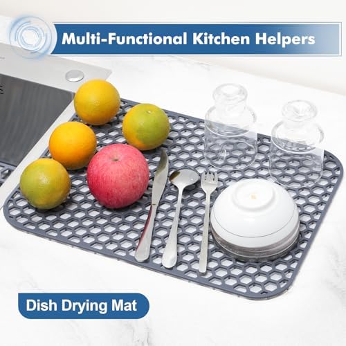 Bestjing Silicone Sink Protectors for Kitchen Sink -16.65"x 12.5", Gray - Image 6
