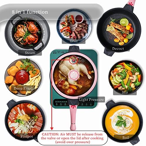 TIBORANG 11 Inch Nonstick Frying Pan with Lid,8-in-1 Multipurpose Cookware - Image 2