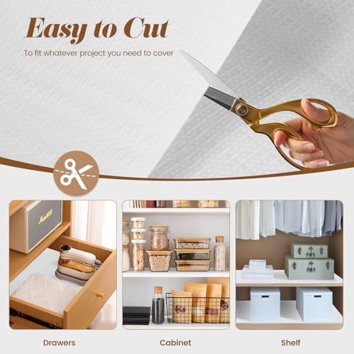 Drawer Liner and Shelf Liner for Kitchen Cabinets Non Adhesive Strong Grip Cabinet Liner Non-Slip Drawer Liner for Shelves, Thickened Durable Waterproof Cupboard Liner, White, 23.6 in x 30 FT - Image 5