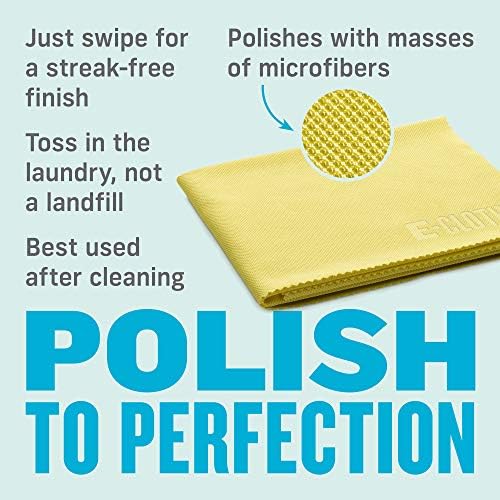 E-Cloth Glass & Polishing Cloths, Premium Microfiber Glass Cleaner, Great for Windows, Glass and Mirrors, Washable and Reusable, 100 Wash Guarantee, Assorted Colors, 1 Pack - Image 3