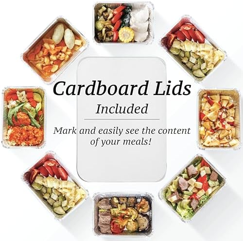55 Pack - Aluminum Pan/Containers with Lids/Foil Containers/Aluminum Pans with Lids/Take Out Containers/Disposable Pans/Aluminum Foil Food Containers/Freezer Meals containers (2.25 LB) - Image 6