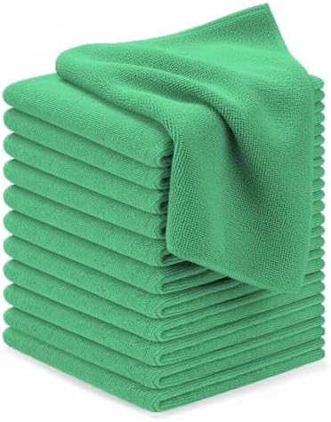 Avalon Towels Microfiber Cleaning Cloths (Value Pack of 12) - Size 12 x 12 Inches, Highly Absorbent Cleaning Rags, Lint Free, Reusable and Washable, Microfiber Towels for Cars by AvalonTowels