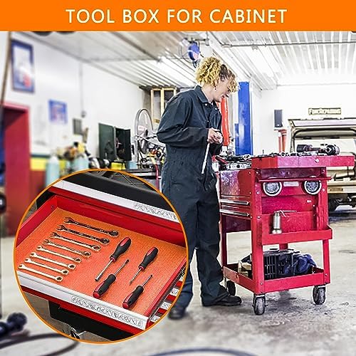 Foam Toolbox Liner Drawer Liner, Non-Slip Shelf Liners 18"W x 288"L Orange - Image 6