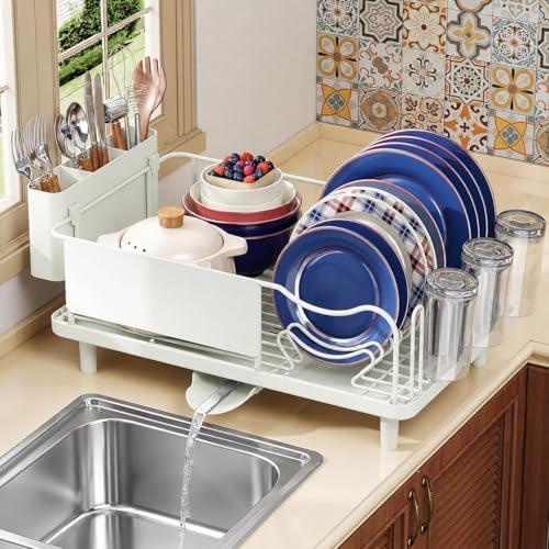 KINGRACK Dish Drying Rack for Kitchen Counter, Dish Drainer with Cup Holder - Image 2