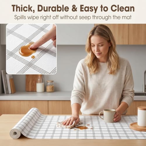 Coavas Shelf and Cabinet Liner, Easy Cut Protective, Stripe 17.5 in x 10 ft - Image 5