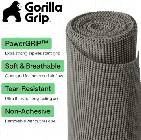 GORILLA GRIP powerGRIP Drawer Shelf and Cabinet Liner, 12" x30', Gray - Image 2