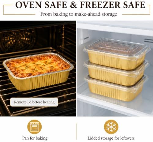 JARDLITE 40 Pack 1.5 LB 7.2"×5"×1.8" Aluminum Pans with Lids Heavy Duty - Image 6