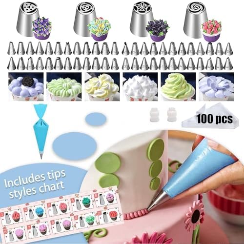 390PCS Cake Decorating Supplies Kit, Baking Tools Set for Cakes – 3 Packs Springform Cake Pans Cake Rotating Turntable 48 Numbered Piping Icing Tips 4 Russian Nozzles 9 Fondant Tools for Beginners - Image 3
