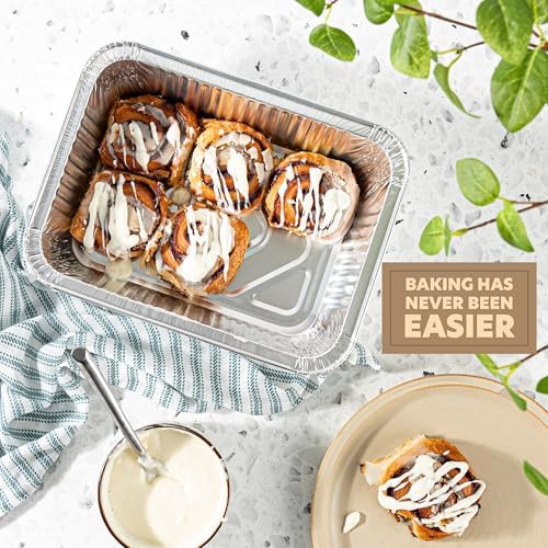 PLASTICPRO 25 Pack Aluminum Pans 8'' X 10" Disposable Pans with Covers Heavy Duty 5 lb Foil Pans for Baking and Cooking - Image 4