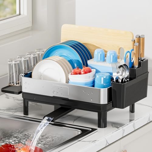 Dish Drying Rack, 304 Stainless Steel Dish Racks for Kitchen Counter by EwaiiraHomeStorageOrganizer