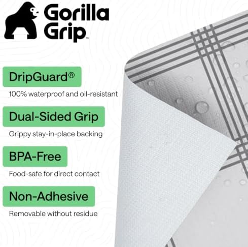 GORILLA GRIP Shelf Liner, Kitchen Drawer Protector, 17.5x240 Gray White - Image 2