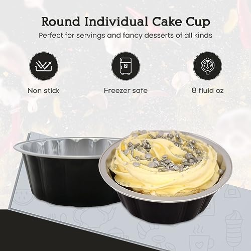 KitchenDance 8 oz Disposable Round Aluminum Foil Pan without Lids - Mini Disposable Pie Pans, Aluminum Mini Pie Tins For Baking & Storing Mini Cakes - Vibrant Colors, Sturdy Scalloped Design - A8NL - Image 3