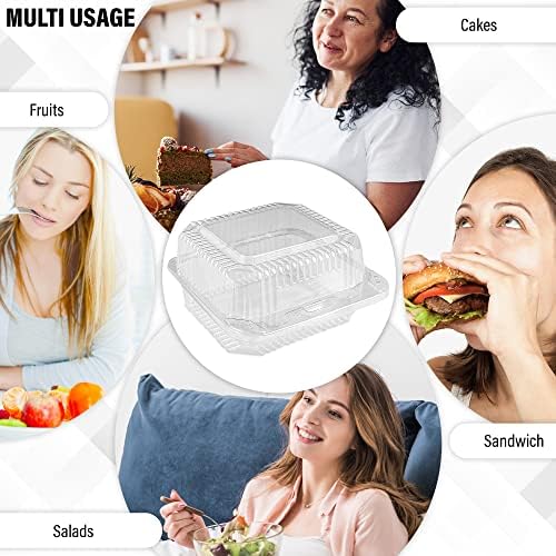 MT Products Cake Slice Container 5.25" x 5.26" x 3.17" - Clear Square Plastic Containers for Food - Disposable Dessert Containers - Deep Sandwich Containers (40 Pieces) - Made in the USA - Image 4