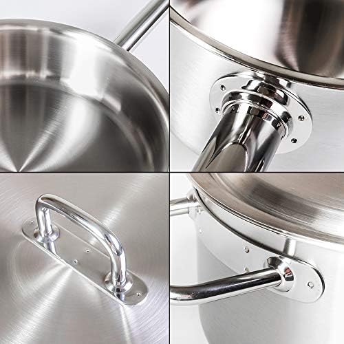 BUFFALO Clad Stainless Steel Sauce Pan 7", Stock Pot 8" & Stir Fry Pan 10" with Lid -Tri-Ply Premium Kitchen Cookware Set Stay-Cool Long Handle Deep Sauté Cooking Pot for Induction/Electric/Gas Stoves - Image 6