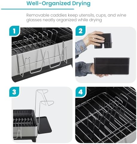 Home Zone Living Dish Drying Rack for Kitchen Counter - Image 4