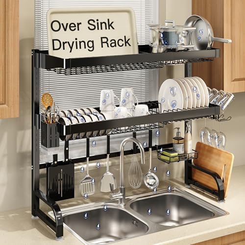 BOOSINY Over The Sink Dish Drying Rack, Extra Large Capacity Dish Drainer by Boosiny