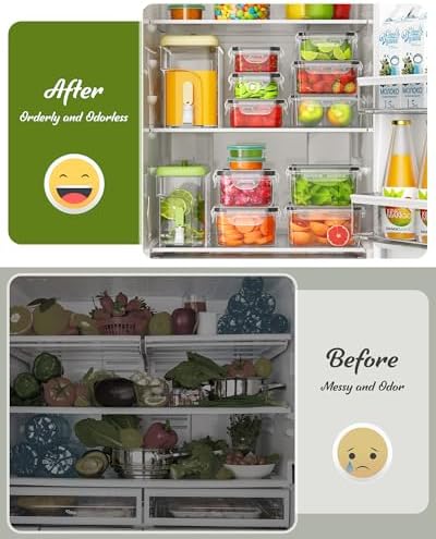 Canfanni 40 Piece Food Storage Containers with Lids, BPA-Free | Includes 20 Containers & 20 Lids,Plastic Food Containers for Kitchen Storage and Organization,Leak Proof Meal Prep Container - Image 4