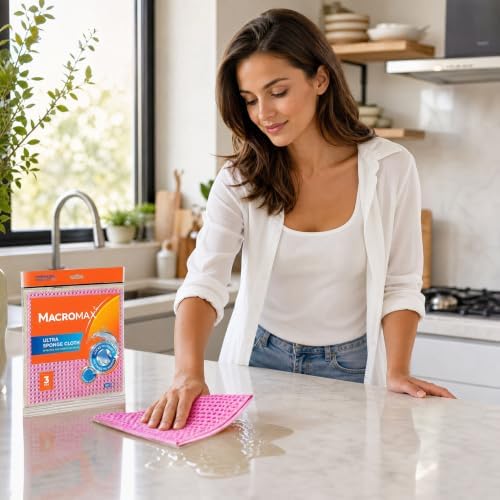 Macro Max Ultra Sponge Cloth 10 Times Its Weight Water Absorption High Performance Kitchen Cloth - 72 Pieces - Image 5