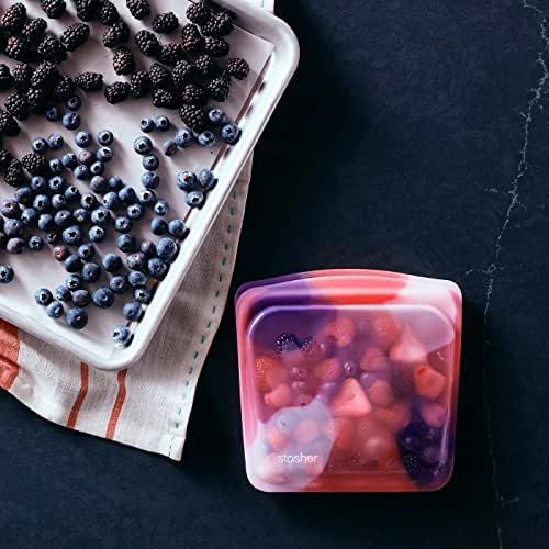 Stasher Silicone Reusable Food Storage Bags, 6-Pack, Reusable Freezer Bags, Microwave, Dishwasher, Oven Safe, Sous Vide, Premium Lunch Containers, Eco Friendly, Food-safe Silicone Snack Bag, Tie Dye | Food-Safe Silicone, Eco-Friendly, Reusable Freezer ... - Image 2