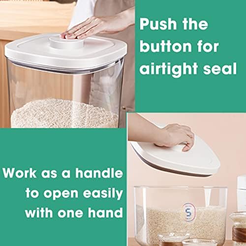 TBMAXS Airtight Rice Container 10 Lbs, Clear Plastic Food Storage Container Bin For Flour Sugar, Dry Food Holder with Easy Locking Lid for Kitchen Pantry Organization and Storage - Image 4