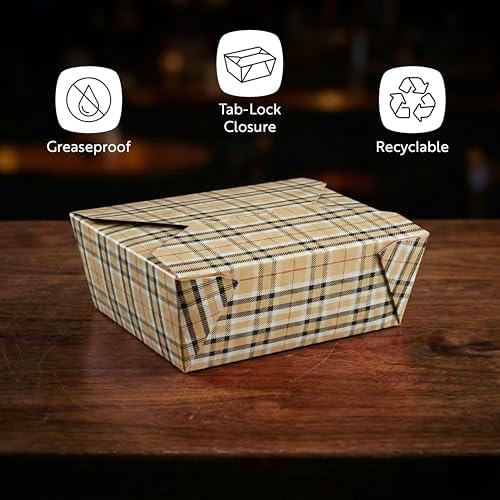 Restaurantware 45 oz Paper Rectangle 8 Bio Box Take Out Container, 50 Ct - Image 4