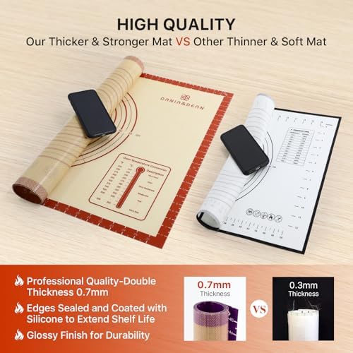 DANIA & DEAN 26"x16" Extra Thick Silicone Baking Mat for Pastry and Bread | Non-Slip & Non-Stick Mat with Measurements, for Pizza, Pie Crust, Dough Rolling, Pasta & Sourdough, Reusable Counter Sheet - Image 5