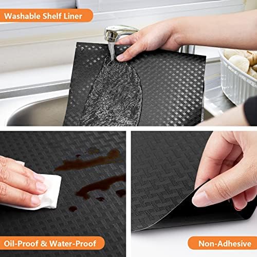 Shelf Liners for Kitchen Cabinets Non Adhensive, Black 23.6"× 393.7" - Image 3