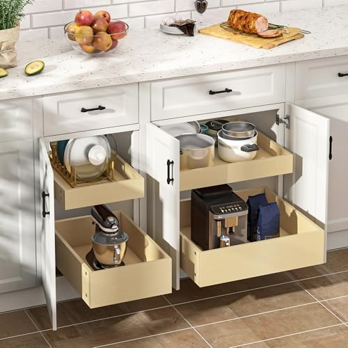 WelFurGeer Soft Close Pull Out Drawers for Cabinets, 23" W x 22" D Pull Out Cabinet Organizer, Bottom Mount Pull Out Drawer, Space-Saving Slide Out Drawers for Kitchen Cabinets for Home & Kitchen - Image 2