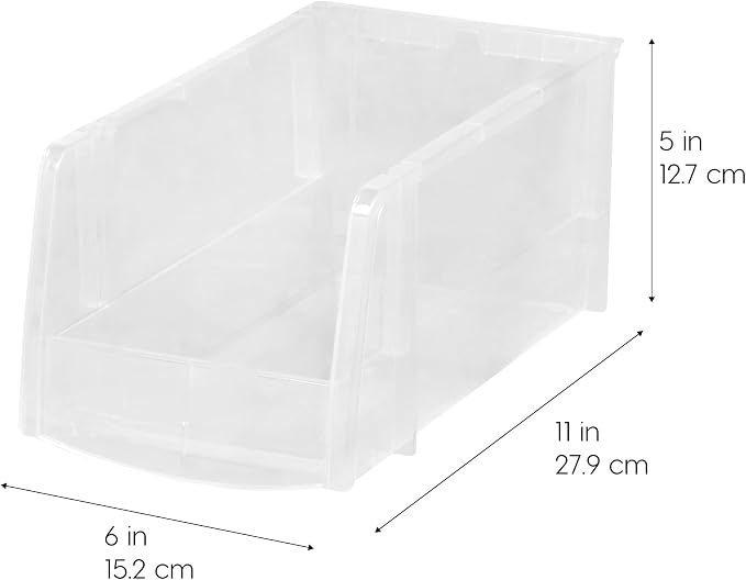 IRIS USA 4-Pack, Medium Plastic Stackable Storage Bin Organizer, Clear - Image 2