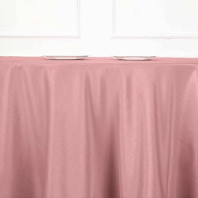 Balsa Circle 10 pcs 108 inch Dusty Rose Round Washable Polyester Easy-Care Tablecloth for Indoor and Outdoor Bridal Shower Wedding Table Buffet Table Parties Events Kitchen Dining - Image 6