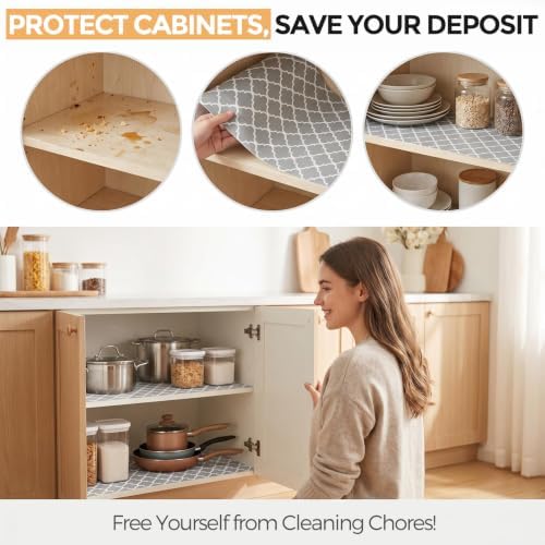 Coavas Shelf and Cabinet Liner, Easy Cut Protective (Gray, 24 in x 10 ft) - Image 6