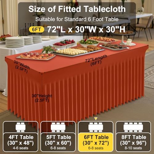 Smiry Spandex Elastic Fitted Table Cloth Skirt for 6FT Rectangle Table - Image 4