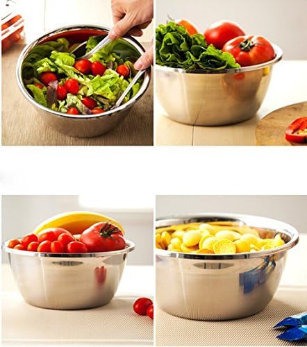 meleg otthon Stainless Steel Bowl,1.5QT Salad Bowl,Metal Bowls,Stainless Steel Basin, Deeper Edge Mirror Finish Dishwasher Safe bowl (S)… - Image 6